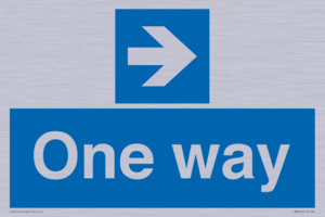 One way with right directional arrow